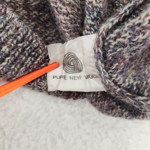 Vintage Sweater Grey Wool Crewneck Womens XL Retro Cozy Knit Granola Y2k - Picture 7 of 13